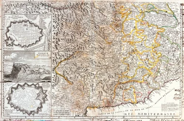Karta över hertigen av Savojens södra territorium, i Italien (Gravering