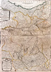 Karta över området Milano (Italien) (gravyr