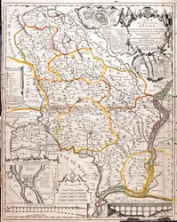 Karta över stiftet Uzes (Frankrike) (gravyr
