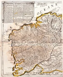 Karta över kungariket Galicien (Spanien) (gravyr