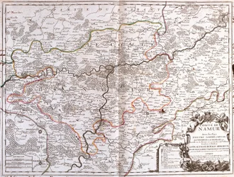 Karta över provinsen Namur (Belgien) (gravyr