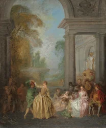 Dansare i en paviljong, 1720-talet.