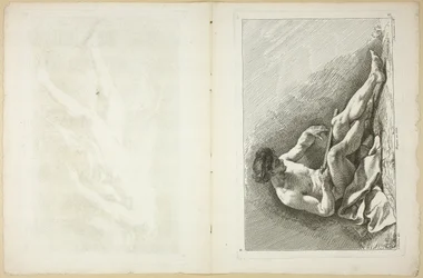 Figur (recto och verso), från andra boken av figurer av akademier graverad delvis av professorerna i Royal Academy