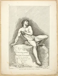 Figur (recto och verso), från andra boken av figurer av akademier graverad delvis av professorerna i Royal Academy