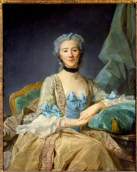Porträtt av Madame de Sorquainville - Målning av Jean-Baptiste Perroneau (Jean Baptiste Perronneau) (1715-1783) - h s/t 1,01 x 0,81m - Paris, Louvren - Porträtt av Madame de Sorquainville. Målning av Jean-Baptiste Perroneau (1715-1783) - 1,01 x 0