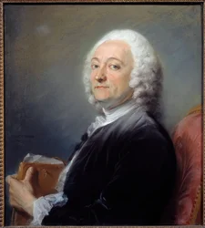 Porträtt av målaren Hubert Drouais (1699-1767) Pastellmålning av Jean-Baptiste Perroneau (Jean Baptiste Perronneau) (1715-1783) 1754 Sön: 0,64x0,57 m Orleans, musee des Beaux Arts - Porträtt av målaren (1699-1767). Pastellmålning b