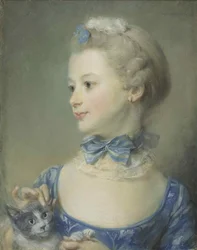 Den lilla flickan med katten Marie-Anne Huquier, 1747