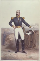 General Louis Jules Trochu (1815-96) (färg litho)