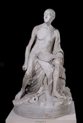 Sittande staty av Voltaire (1694-1778) 1776 (marmor)