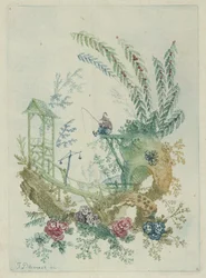 Ornamentdesign från Nouvelle Suite de Cahiers de Dessins Chinois, 1790-talet.