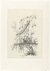Prydnadskomposition i chinoiserie stil Prydnadsdesigner i chinoiserie-stil för Deuxième Cahier de six Baraques Chinoises (serietitel)