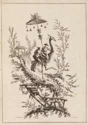 Struts Rirders, tallrik från en uppsättning Chinoiserie-representationer
