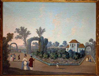 Utsikt över Benficas trädgårdar i Lissabon 1785 Akvarell av Jean Pillement (1728-1808) 1785 Paris, dekorativ konst