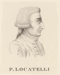 Porträtt av violinisten och kompositören Pietro Antonio Locatelli 1695-1764.