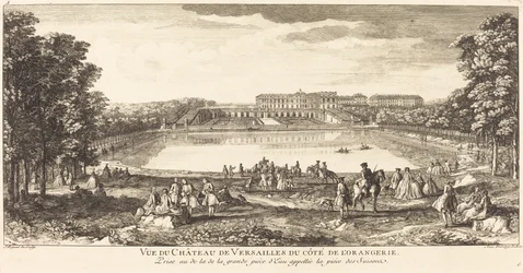 Utsikt över slottet i Versailles från Cote de l