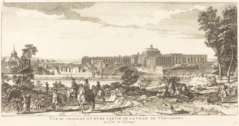 Utsikt över slottet och en del av staden Versailles