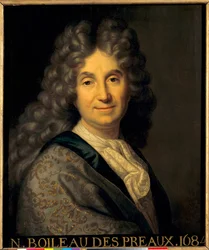 Porträtt av Nicolas Boileau Despreaux (Boileau-Despreaux) (1636-1711) - Målning av Jean Baptiste Santerre (1651-1717)