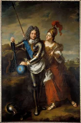 Porträtt av regenten Filip II hertig av Orleans (1674-1723) och Marie Magdeleine av Vieuville, grevinnan av Parabere (1693-1750) Målning av Jean Baptiste Santerre (1651-1717) 1716 sön. 2,48x1,6 m Versailles, slottets museum