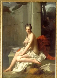 Suzanne au bain Målning av Jean Baptiste Santerre (1651-1717) 1700-tal sön. 2,05x1,45m.
