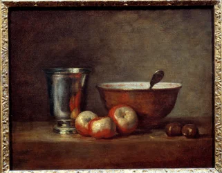 Silverbägaren, målning av Jean-Baptiste Siméon Chardin (1699-1779)