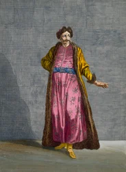 En valakisk gentleman, plansch 80 ur ”Samling med hundra tryck som föreställer Levantens olika nationer” av Charles de Ferriol, graverad av B. Baron, 1707-08