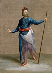 En armenisk arkitekt, plansch 88 ur "Samling med hundra tryck som föreställer Levantens olika nationer" av Charles de Ferriol, graverad av J. de Franssieres, 1707-08