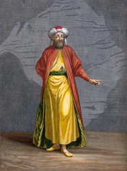 En indier, plansch 93 ur ”Samling med hundra tryck som föreställer Levantens olika nationer” av Charles de Ferriol, graverad av Gérard Scotin (1671-1716), 1707-08