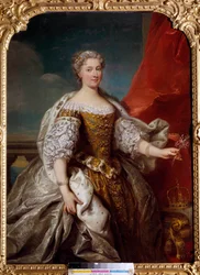 Porträtt av Catherine Bnin Opalinska, hustru till Stanislas Lescinski, drottning av Polen då hertiginnan av Lorraine och Bar (1680-1747) Målning av Jean Baptiste Van Loo (1684-1745) 1725 Sön. 1,41x1,12 m