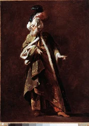 Imman av den stora moskén Målning av Jean Barbault (1718-1762) 1748 sön. 66x49 cm Paris, Louvren