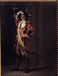 Påvgardets Schweiz Målning av Jean Barbault (1718-1762). 1700-talet. Besançon, Museum of Fine Arts