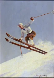 En skidåkare, ca 1930 (olja på duk)