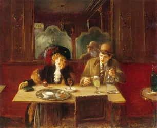 På kaféet, absintdrickare, ca 1909