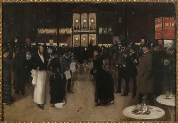 Boulevard Montmartre på kvällen, framför Théâtre des Variétés, ca 1885 (olja på duk)
