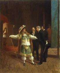 Coquelin den äldre i "Le Bourgeois Gentilhomme" av Moliere, ca 1882