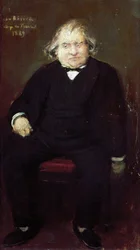 Porträtt av Joseph Ernest Renan (1823-1892), fransk historiker, filosof, filolog och författare, av Jean Beraud (1849-1935), Målning