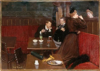 Tre figurer på ett café, ca 1890 (olja på duk)