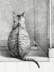 Sittande katt, sett bakifrån (1812)