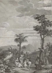 The Children Dance, tapetpanel från serien "Paul et Virginie", av Dufour & Cie, ca 1823