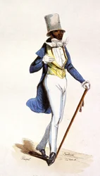 En mulatt på Franska Antillerna, ca 1850 (gravyr)