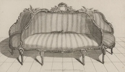 Sofa à Jouë i pittoresk stil, publicerad i mitten av 1770-talet (gravyr på lagt papper)