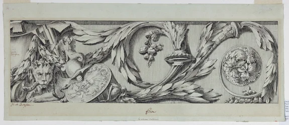 Teckning, frise med Rinceau, 1775-80