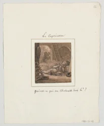 Design för en målad porslinstallrik, Le Capricorne (Capricorn) från le Zodiac Travesti (The Farcical Zodiac) Service