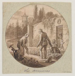 Design för en målad porslinstallrik, Les Anémones (Anemoner) för Service de la Culture des Fleurs (Blomsterodlingstjänst)