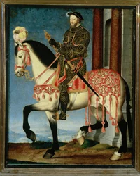Ryttarporträtt av Francois I av Frankrike ... (målning på duk)
