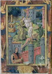 Ms Lat. Q.v.I.126 fol.11 The Creation of Eva från Ludvig av Orleanss timbok, 1490