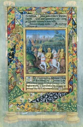 Ms. Lat. Q.v.I.126 fol.28v Israeliternas armé, från Louis dOrleans