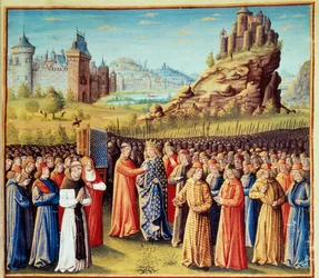 Andra korståget (1147-1149): Kung Ludvig VII sa att de unga (1120-1180) tog korset vid Vézelay i närvaro av Saint Bernard de Clairvaux (San Bernardo di Chiaravalle) (1090-1153) och kvällen i Versailles den 31 /03/1146. Många baroner tog också