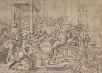 Amya vädjar till Faustus om vårdnaden om Saint Mamas, ca 1543.