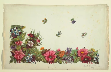 Blommönster för tryckt textil