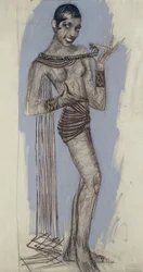 Josephine Baker - En maquette för en viktig lackpanel, ca 1927 (penna på papper)